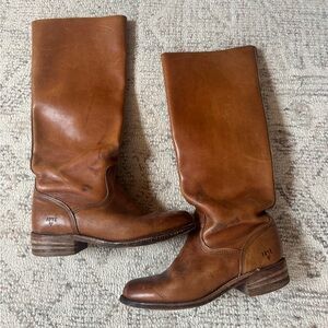 Frye Tan Leather Riding Boots